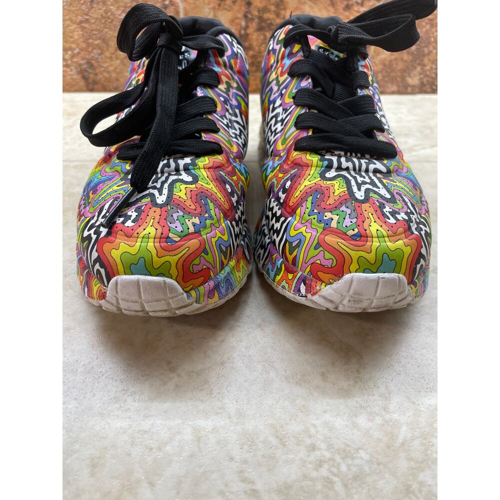 Skechers Sneakers Jen Stark Kids Size 1 Psychedelic Rainbow Art Shoes Swirl Shoe - Picture 6 of 13